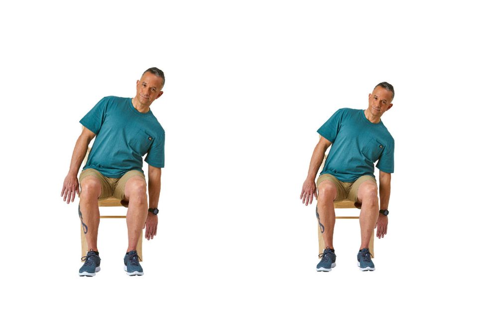 Seated Heel Touches - core exercises for seniors