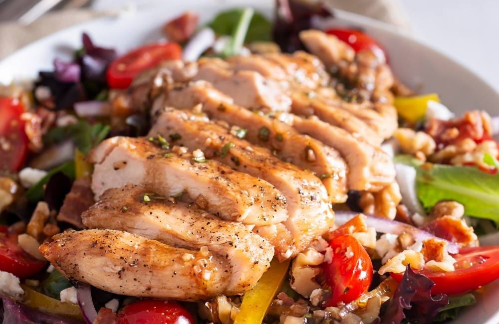 BLT Balsamic Chicken Avocado & Feta Salad