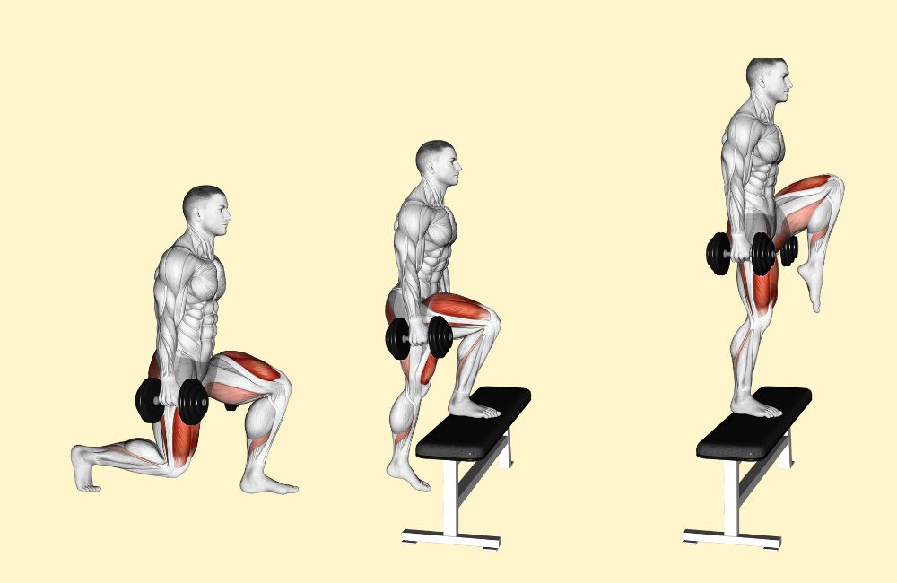 Dumbbell Step-Up Plus Lunge