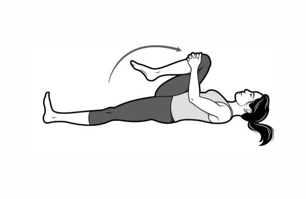 Supine lower back online stretch