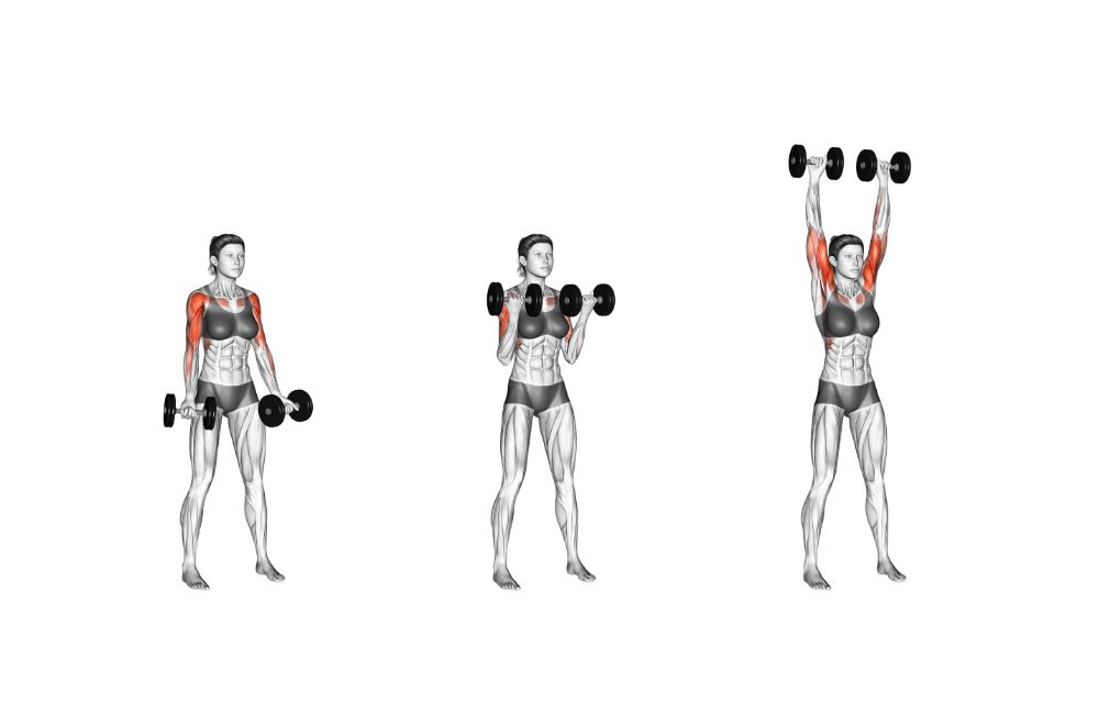 Dumbbell Curls to Overhead Press