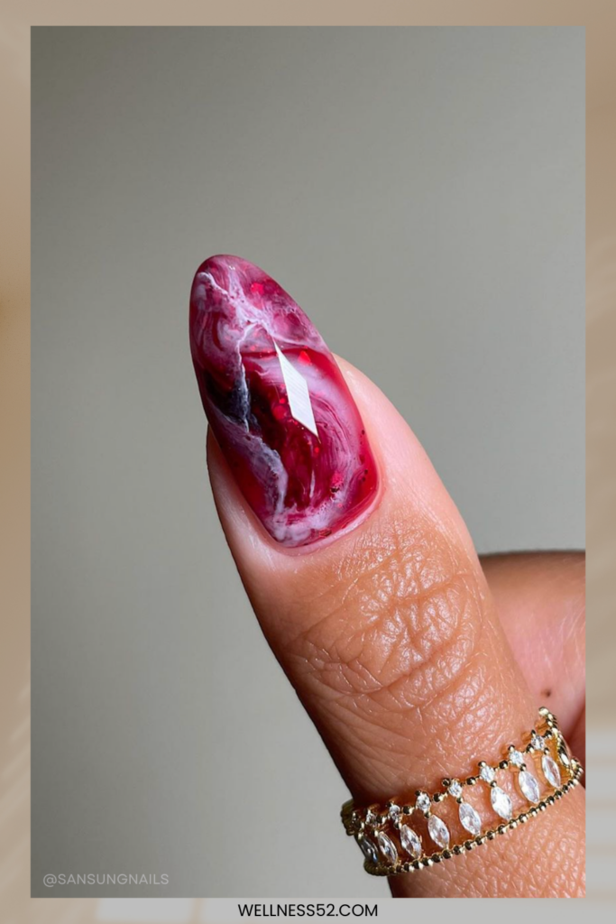 Blood Red: Halloween nail design