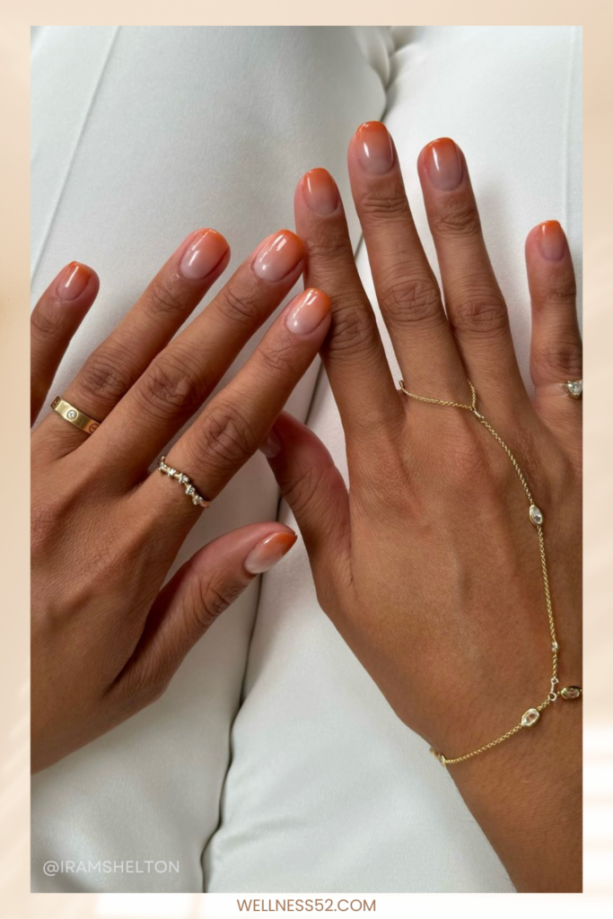 Pumpkin Orange Ombre Nails