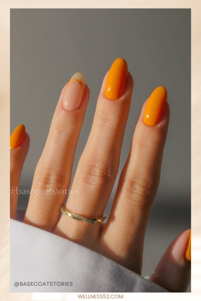 Calm Orange Nails