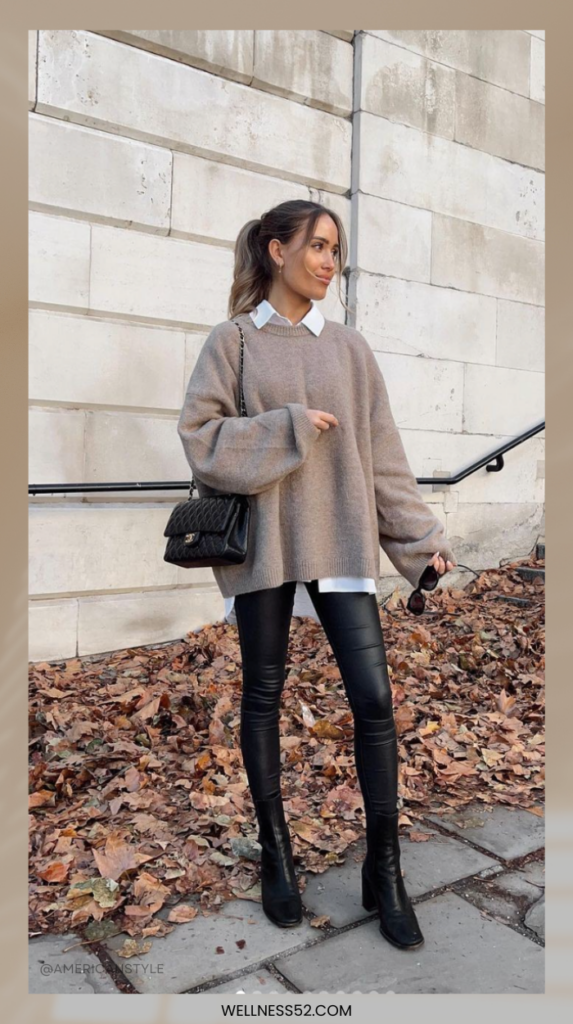 Oversized Sweater and Leather Leggings