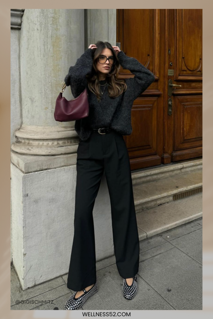 Saturday: Casual Yet Polished: Sweater and Wide-Leg Pants